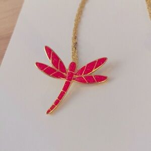 Dragonfly necklace - orange